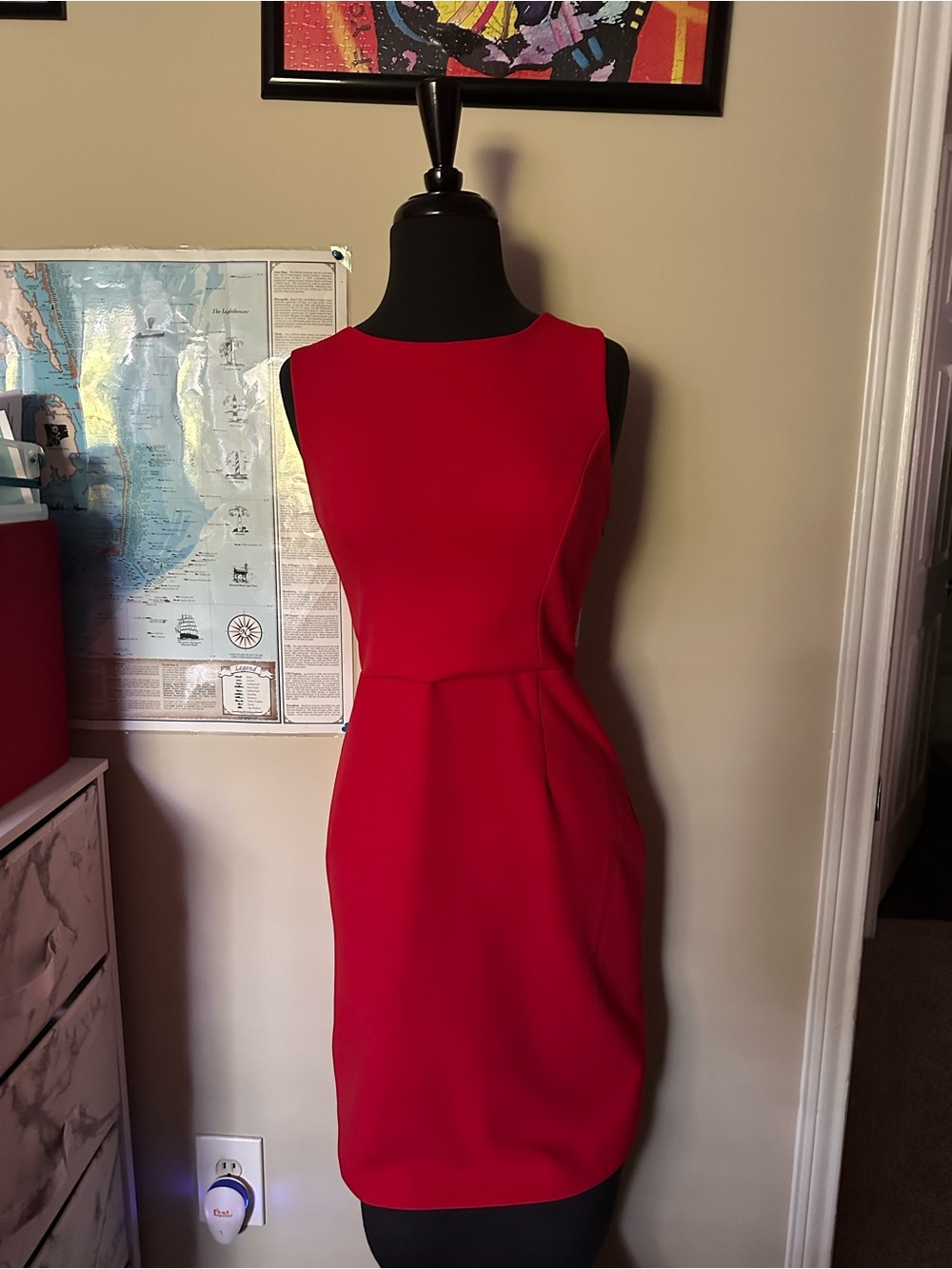 Betsey Johnson Red Sleeveless Sheath Dress